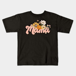 Floral Retro Mama Gift Kids T-Shirt